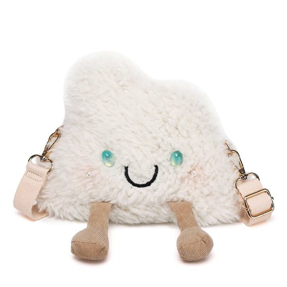 Plush Cloud Crossbody Purse, Kawaii Soft Shoulder Bag Small Purse :3 - Picture 1 of 6